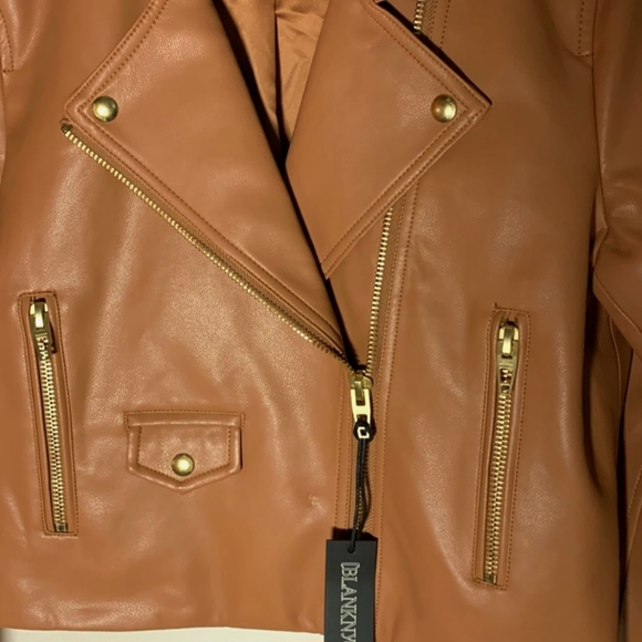 Blank NYC BNWT vegan leather biker moto jacket Medium - Picture 10 of 12